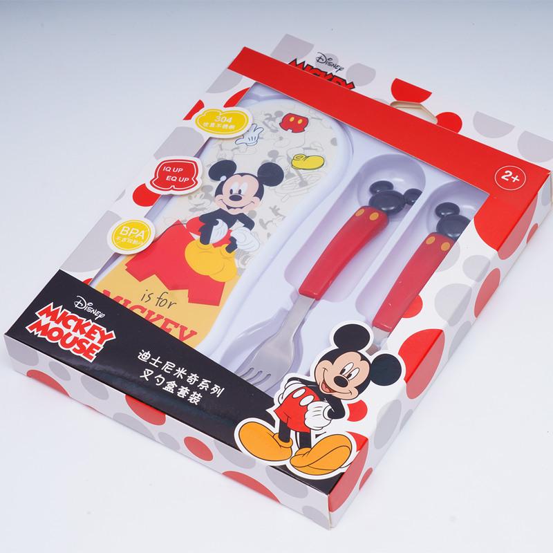 Мультяшная детская ложка для кормления из нержавеющей стали с портативной коробкой
