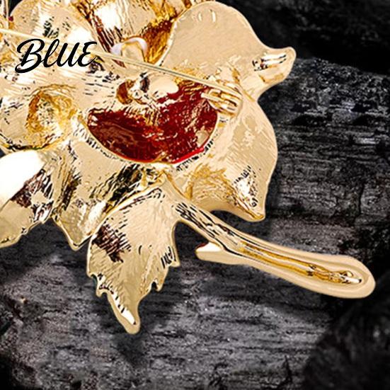 Stylish Flower Pin Red Rose Brooch for Women Girls Enamel