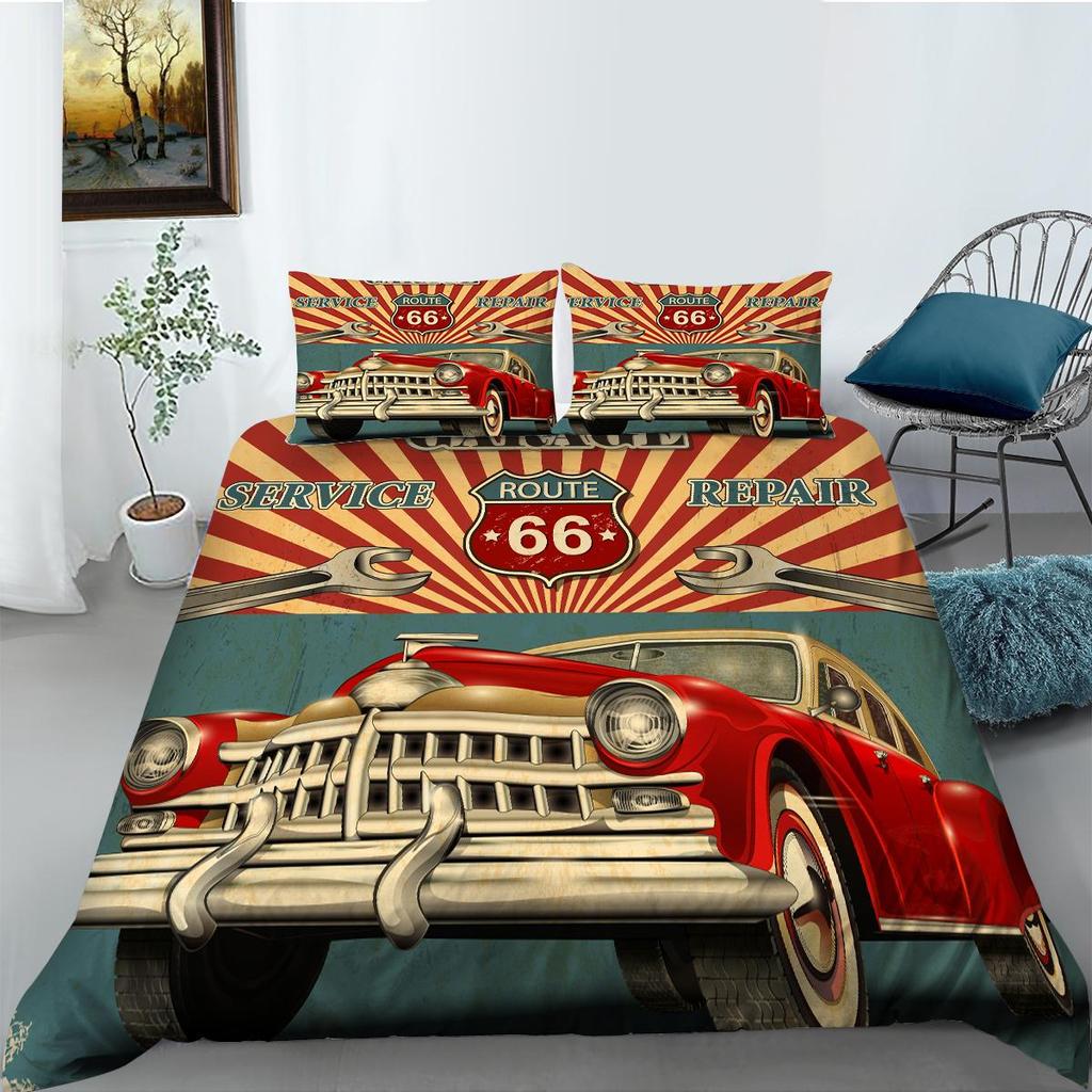 Пододеяльник с 3D принтом Покрывала с автомобилями Постельный комплект из полиэстера Queen King Size Роскошный пододеяльник для мальчиков-подростков и мужчин