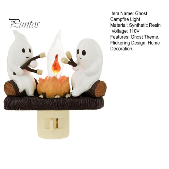 Призрачный костер мерцающий ночник Хэллоуин 3D мультфильм призрак светодиодный фонарь поддельный костер украшение для дома и офиса дети друзья семья фестиваль подарок