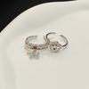 Cold Wind Dripping Oil Dog Colored Ring Female Niche Design Feeling Smiley Face Flower Rainbow Index Finger Open Ring