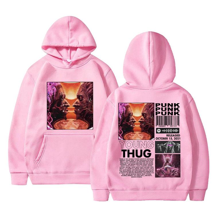 Rapper Young Thug Punk Album Music Print Hoodie Unisex's Hip Hop Rap Style Sweatshirt Unisex Oversized Streetwear Male Premium Hoodies