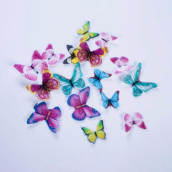 1 коробка, гавайские цветы, бабочки, топперы для торта, съедобные вафельные бумажные украшения, съедобные цветы, топперы для кексов, декор для торта