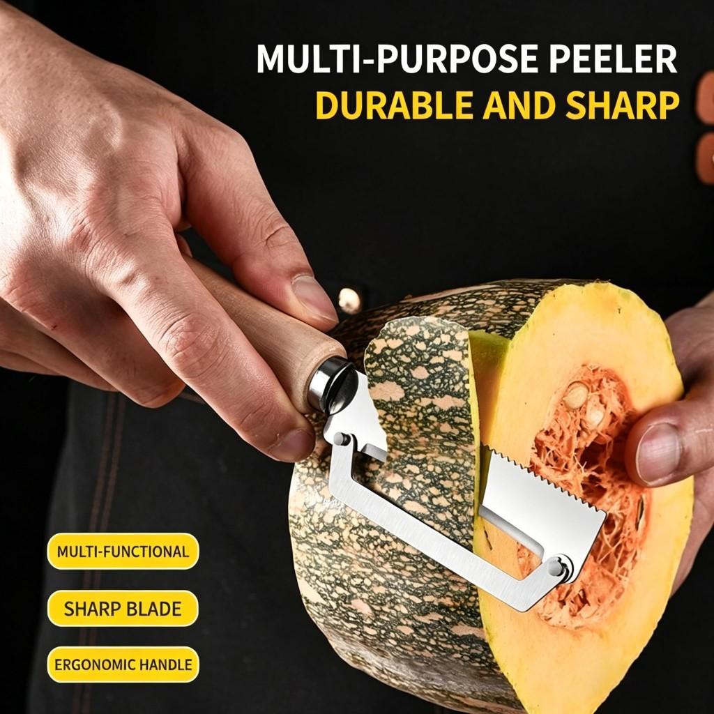 Wooden handle to cut pumpkin lettuce scraper Knife to cut sugarcane skin Stainless steel peeling knife Sugarcane knife Commercial  wooden handle