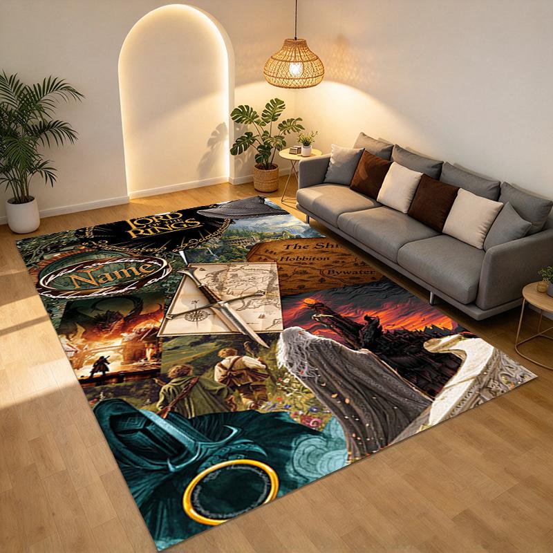 Custom Lord Rings Area Rug Living Room Nonslip Soft Carpet For Bedroom Game Playroom Sofa Office Home Decor Doormat Christmas Gift C103100