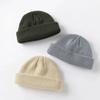 Мужская шапка, зимняя вязаная шапка для мальчика, тюбетейка, матросская кепка с манжетами, ретро, ​​темно-синие короткие шапки, сплошной цвет, унисекс, осенние теплые шапки, шляпа арендодателя, шляпа дыни