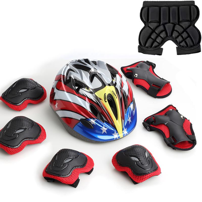 Взрослые утолщенные защитные приспособления для коньков, роликовых коньков, комплект защитных приспособлений для скейтборда, детский шлем, полноценные сбалансированные наколенники для велосипеда