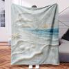 Beach Scene with Seashells And Starfish - Themed Blanket - Comfortable Flannel Fabric Hypoallergenic Suitable for All Seasons - Id