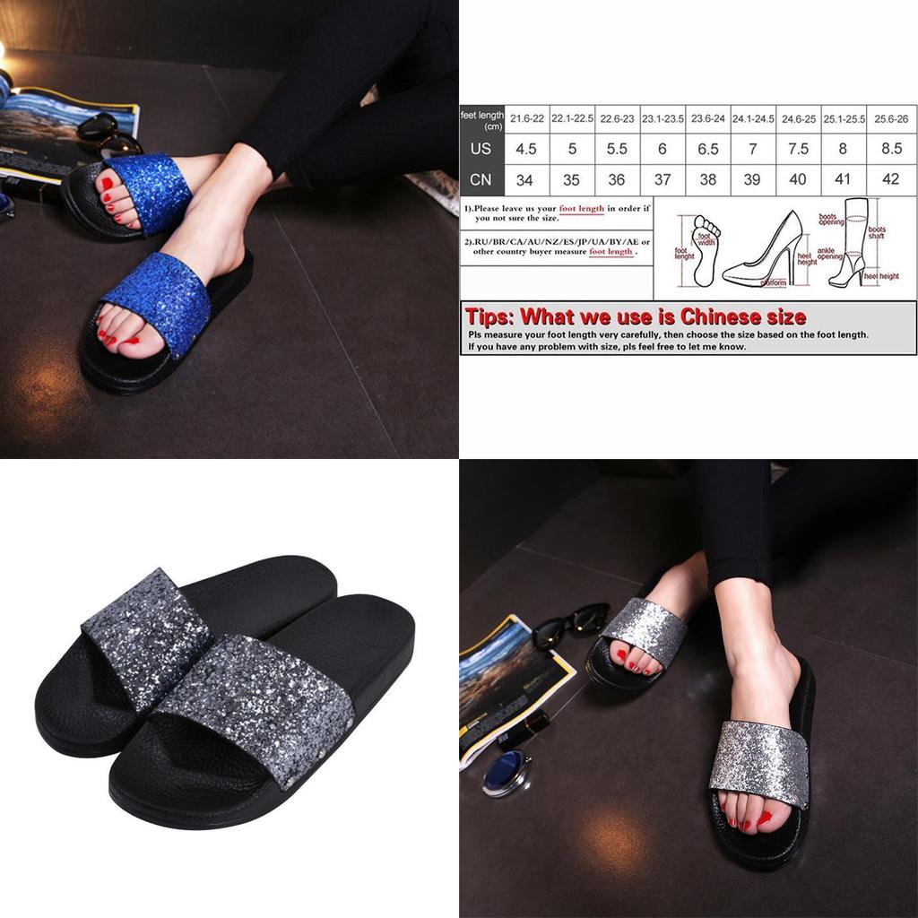 Elegant Sexy Open Teen Slides For Women With Premium Quality Glitter Platform