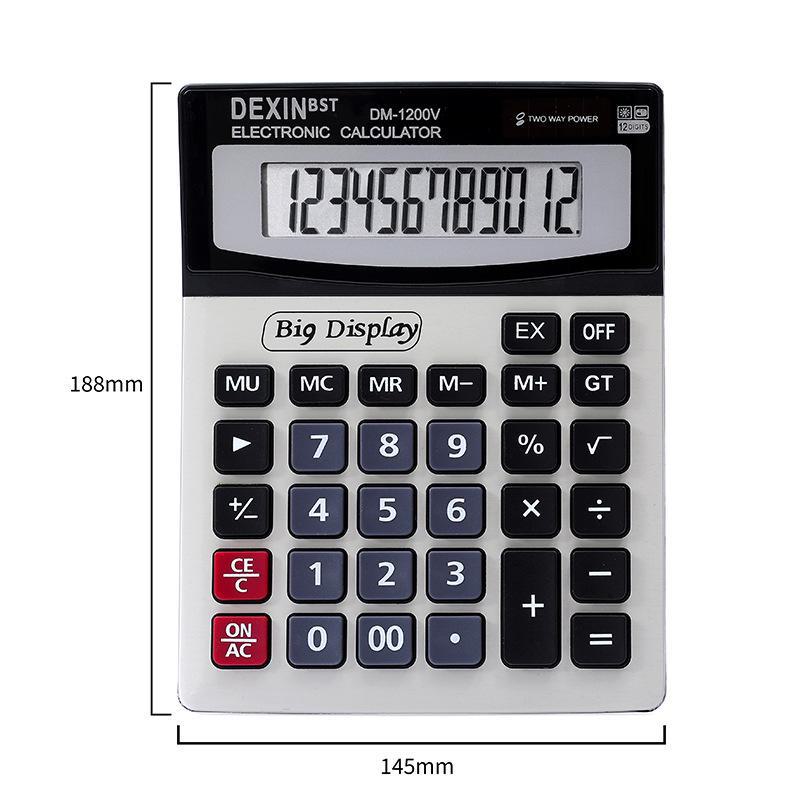 Настольный финансовый калькулятор DM1200v с 12-разрядным дисплеем для офисной бухгалтерии