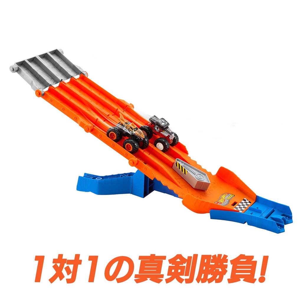 Hot Wheels Monster Truck Survival Playset with 2 Mini Cars Ages Orange JFR07 Race! - 4+ -