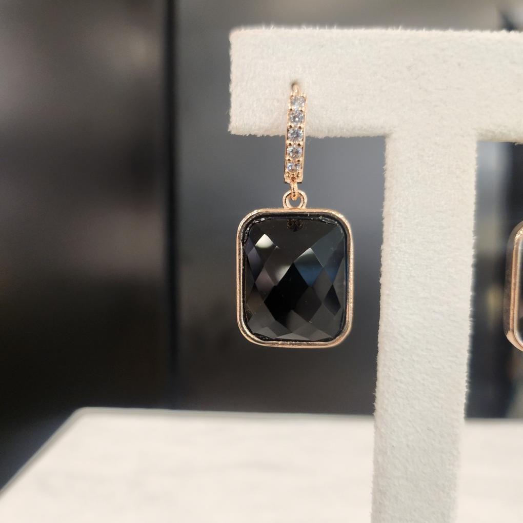 ARTRIA Square Cut Onyx E Earrings JTOERFR0028PKF