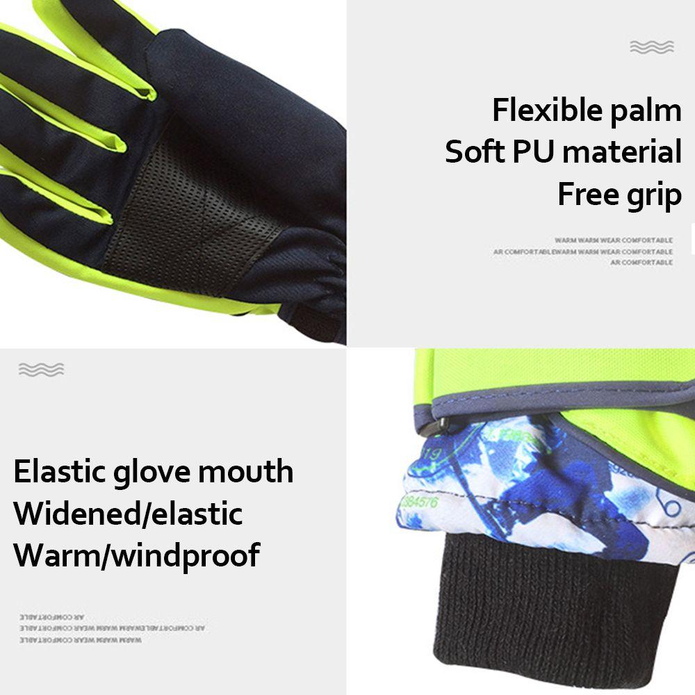Children Cartoon Full Finger Windproof Ski Mittens Skiing Gloves Snowboarding Skiing Accessories