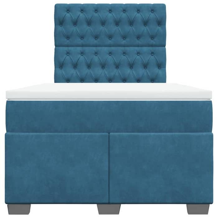 Maison Exclusive - Sommier à lattes de lit et matelas bleu 120x190 cm velours