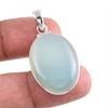 Natural Aqua Chalcedony Gemstone Handmade 925 Solid Silver Pendant 1.50'' J6h17
