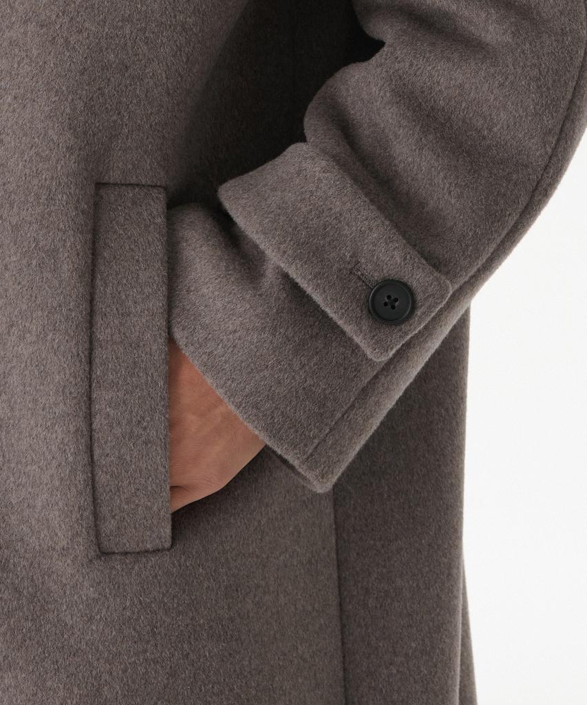 Musinsa Standard Cashmere Blend Oversized Minimal Balmacaan Coat [Taupe]