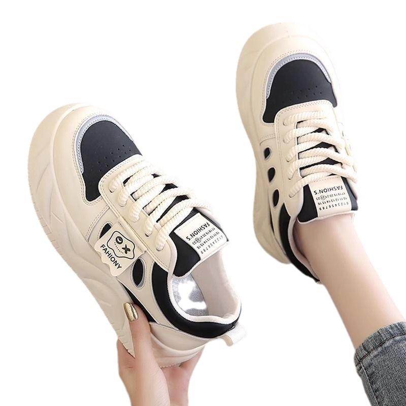 Мягкая подошва Белые туфли Женские Новые Весна и Осень Дышащие Туфли Студенты Учебные Бордовые