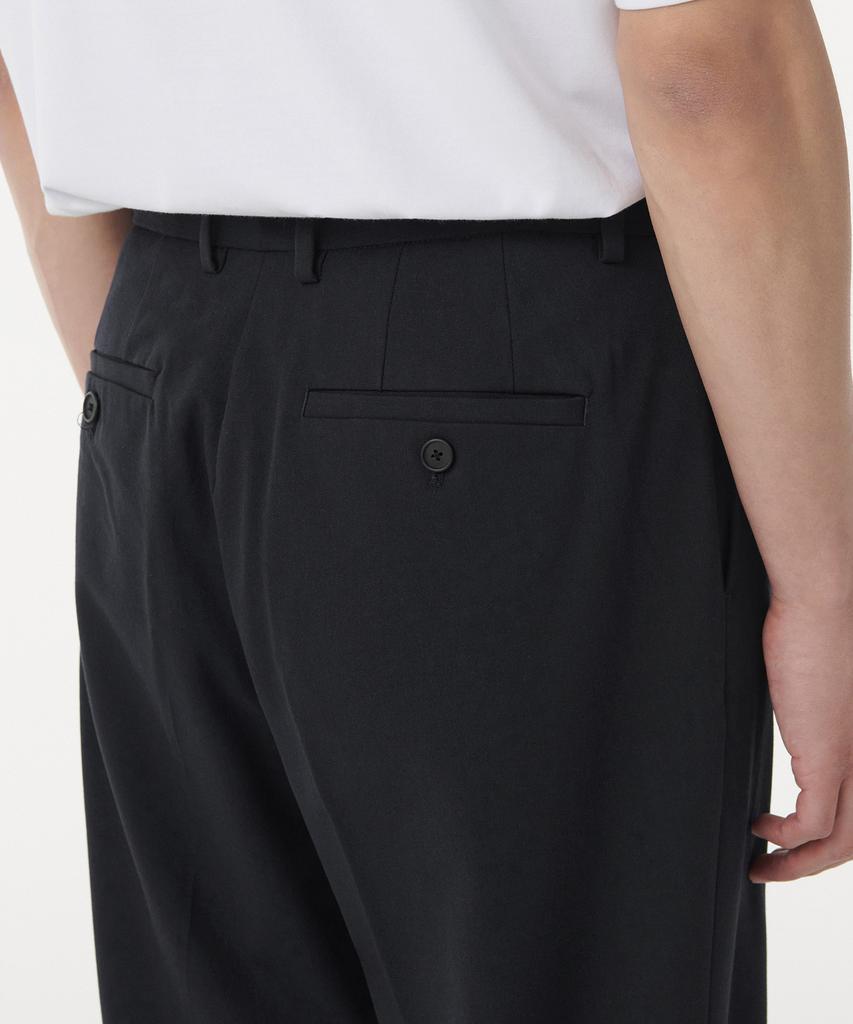 MUSINSA STANDARD Wide Hidden Banding Slacks [Dark Gray]