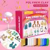 Non-Toxic Non-Sticky Polymer Clay Earring Kit Art DIY Oven Bake Modeling with Clay Tools and Accessories Gift for Kids Adults