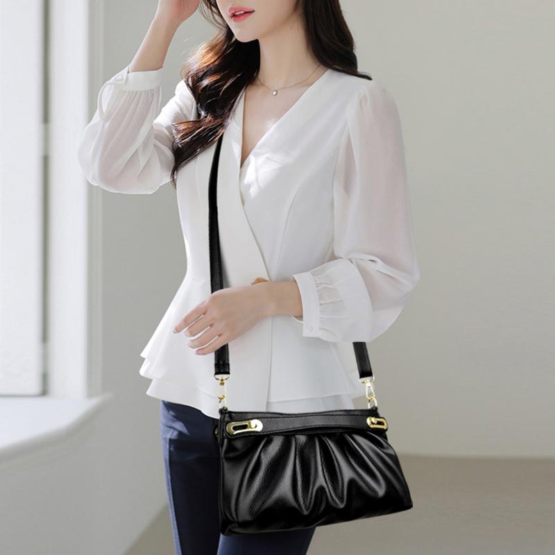 Новая женская сумка из мягкой кожи Элегантная сумка подмышку на одно плечо для банкета Женская кожаная сумка на одно плечо