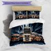 3pcs MAN Truck pattern bedding set duvet cover set includes duvet cover &pillowcases, perfect all season bedroom decoration & gift