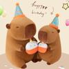 PP Cotton Capybara Plush Doll Happy Birthday Hat Capibara Anime Stuffed Doll  Children Girl