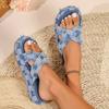 Women Denim Slippers New Summer Platform Sandals Beach Retro Slip On Casual Shoes Open Toe Flat Slippers Canvas Slides Women