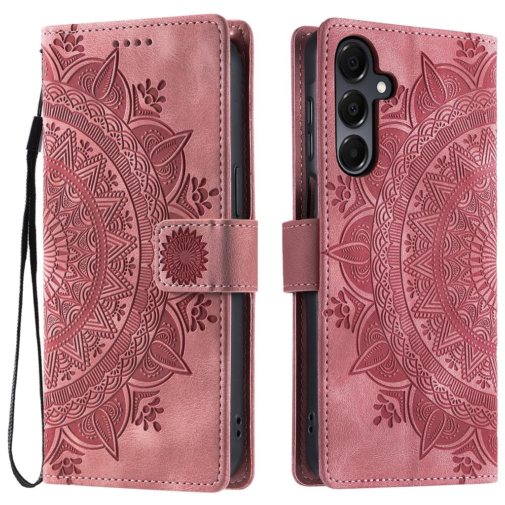 Чехол для Samsung Galaxy A17 с тисненым тотемом, кожаный чехол-кошелек с ремешком на руку