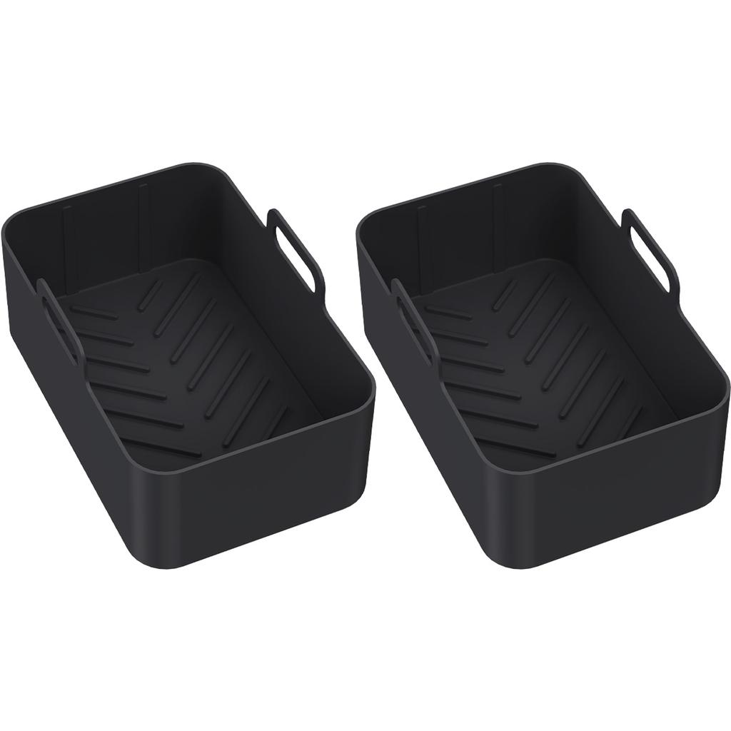 Air Fryer Silicone Tray Rectangle Oven Baking Tray Basket Reusable Liner Insert Dish For Ninja Foodi Fryer Pan Accessories