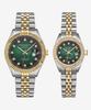 [Св.. Скотт Лондон] Св. Парные часы Scott London Tempus с бриллиантами - Зеленые ST5601MF-GGG