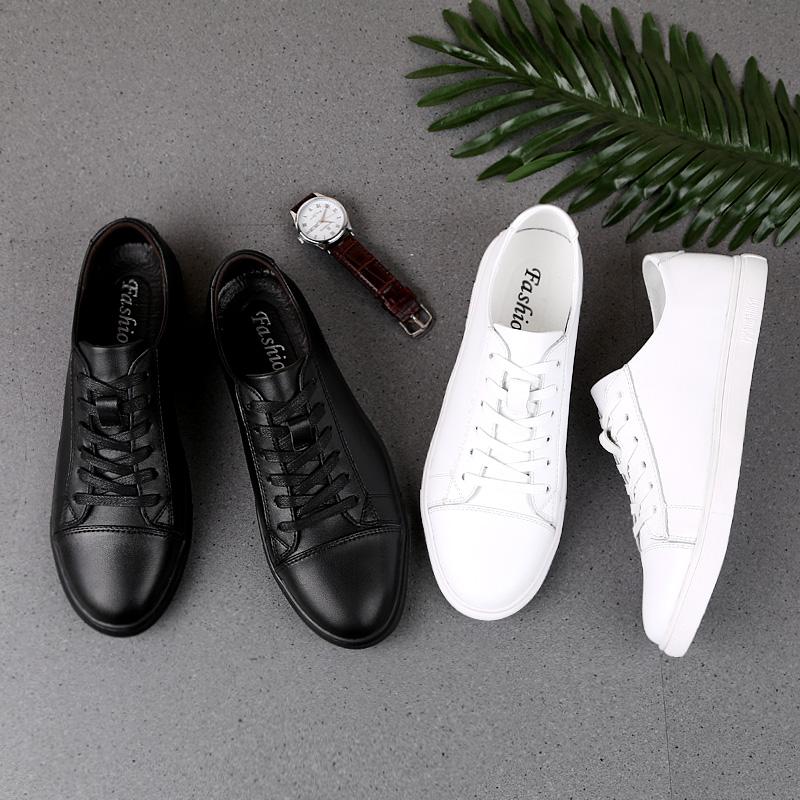 Мужские туфли на шнуровке, модные, натуральная кожа, повседневные туфли, черные, белые, на плоской подошве, скейтборд, уличные, крутые, на шнуровке, кроссовки