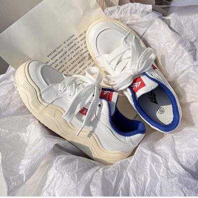 Весна Новая обувь Инс Трендовые маленькие белые кеды Холщовые белые кеды Женская спортивная и повседневная обувь для скейтборда