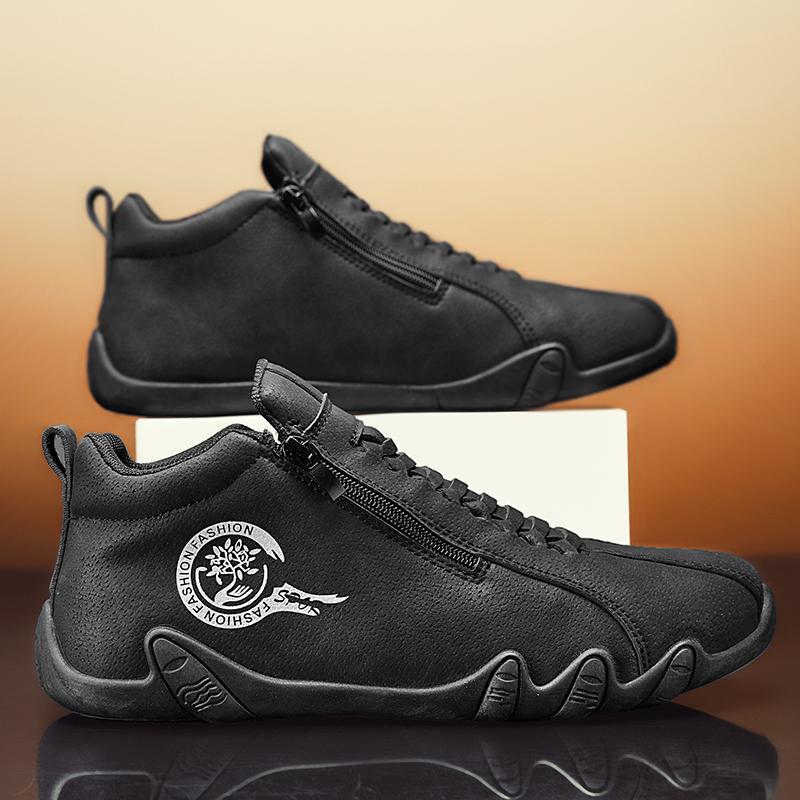 Сплошные мужские туфли для вождения, весна и осень, новый стиль, дышащая мужская обувь в горошек, кроссовки, деловая обувь, рабочая обувь, зимняя мужская обувь