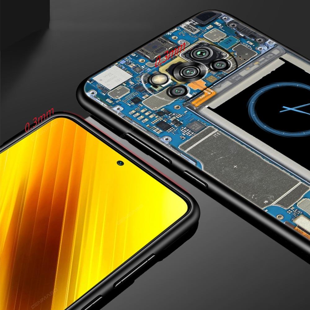 Чехол для телефона с рисунком печатной платы для Xiaomi Poco F7 F6 F5 F4 F3 X6 X5 X4 X3 NFC F7 Ultra M4 C51 C55 GT 5G Мягкий чехол из ТПУ