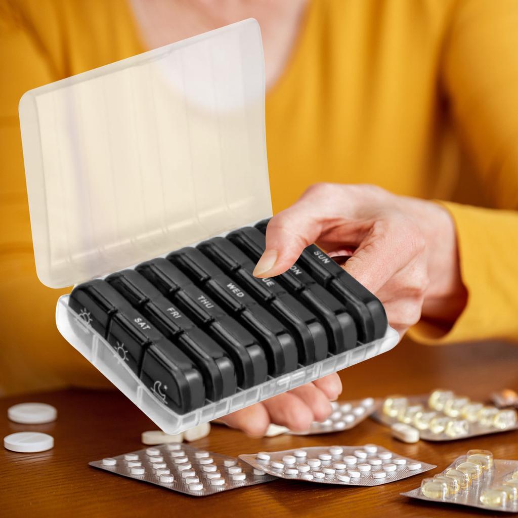 Коробка на 21 ячейку Семь дней в неделю Коробка для классификации Коробка с перегородками из портативного пластика