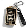 QBUC For Jeep 6 Buttons Key Fob Cover, Key Fob Case With Keychain For Jeep -2024 Cherokee Grand Cherokee Wagoneer Grand Wagoneer Compass Renegade