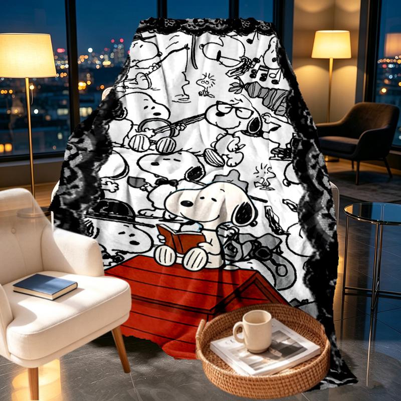 Snoopy Print Blanket - Soft & Comfortable, for Bedroom, Travel, Sofa, Home Decoration - Birthday Christmas Gift for Friend
