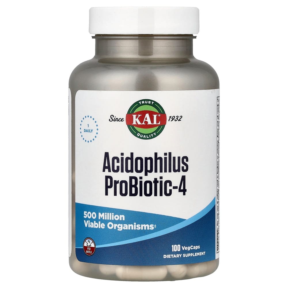 KAL Acidophilus Probiotic-4 Veggie Capsules, 100 Count