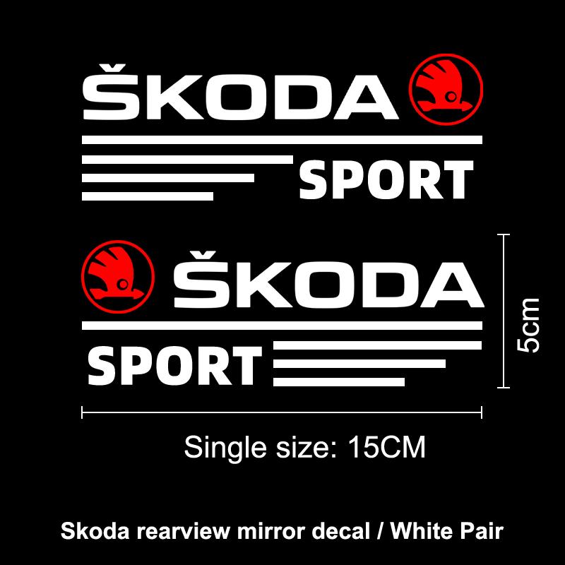 XOWS7 2-Pack Car Rearview Mirror Side Decorative Stickers for Skoda Rapid, Octavia, RSKodiaq, Fabia, A7, Karoq, Kamiq, MK3, Roomster
