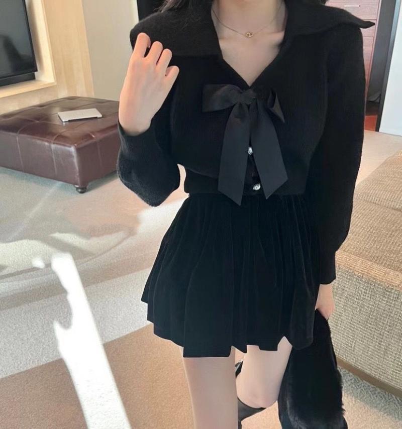 Свитер с воротником-бабочкой, кардиган, вязаная куртка, женская зимняя 2023, французский мягкий восковой Повседневный кардиган с длинными рукавами, женский топ