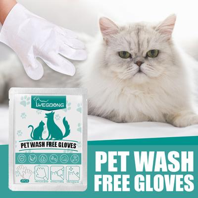 Салфетки для купания Yegbong Pet Cleaning Glove для собак и кошек, дезодорирующие салфетки для ухода за лапами, телом и задницей, не требующие смывания