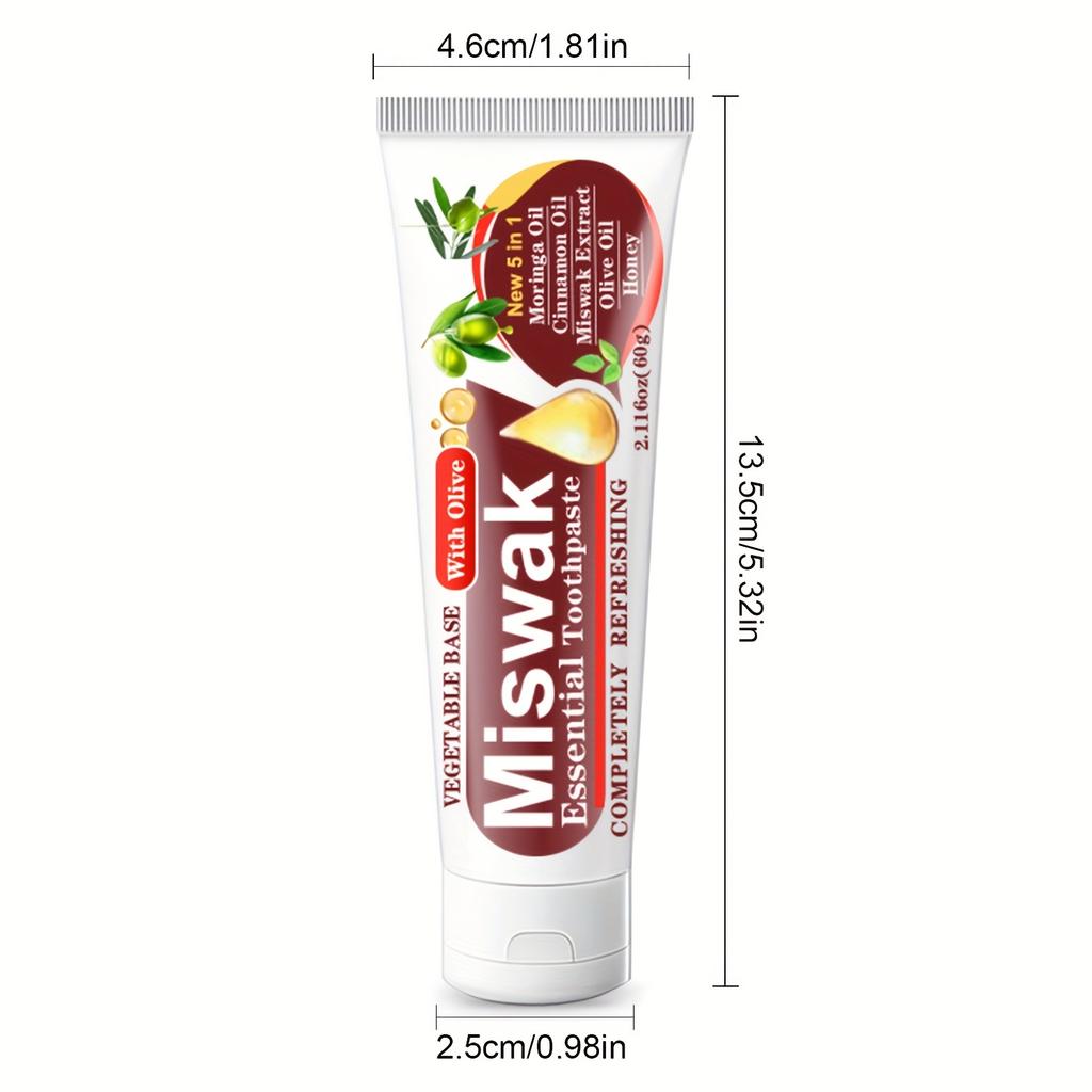 Зубная паста Miswak Essential - Глубоко очищает зубы, Борется с кариесом, Освежает дыхание, Мягко воздействует на десны, Поддерживает здоровье полости рта, для чувствительных зубов