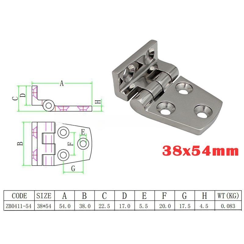 Петля для двери из литой нержавеющей стали 316/304, плоская петля, Т-образная петля с 4/6 отверстиями 76 мм, 102 мм, 152 мм, морские петли, лодочная фурнитура