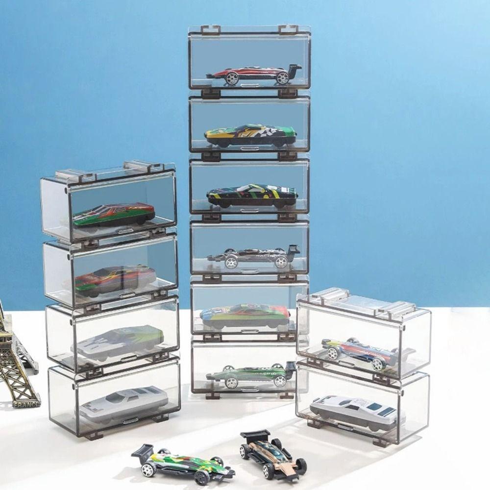 Коробка для пластиковой модели автомобиля 1:64 Пластиковый кейс для машинок Hot Wheels и MiniGT, прозрачный, водонепроницаемый, для хранения и организации