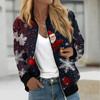 Jackets For Women Long Sleeve Lightweight Zip Up Cropped Fashion Christmas Print Outerwear Casual Quilted Jackets Whith Pockets