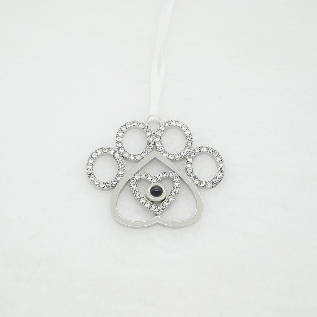 Custom Christmas Tree Ornament & Projection Necklace for Pets - Personalized with Your Dog's Paw Print Photo