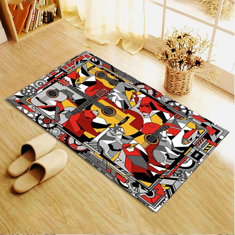 2025 New Guitar Geometry Carpet Rug for Living Room Bedroom Home Sofa Decoration,Kids play Non-slip Floor Mat57