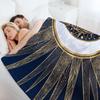 Синий Золотой Солнце Луна Мандала Дудлинг Арт Плед Одеяла Для Ребенка косплей аниме Зимние кровати Роскошные Одеяла