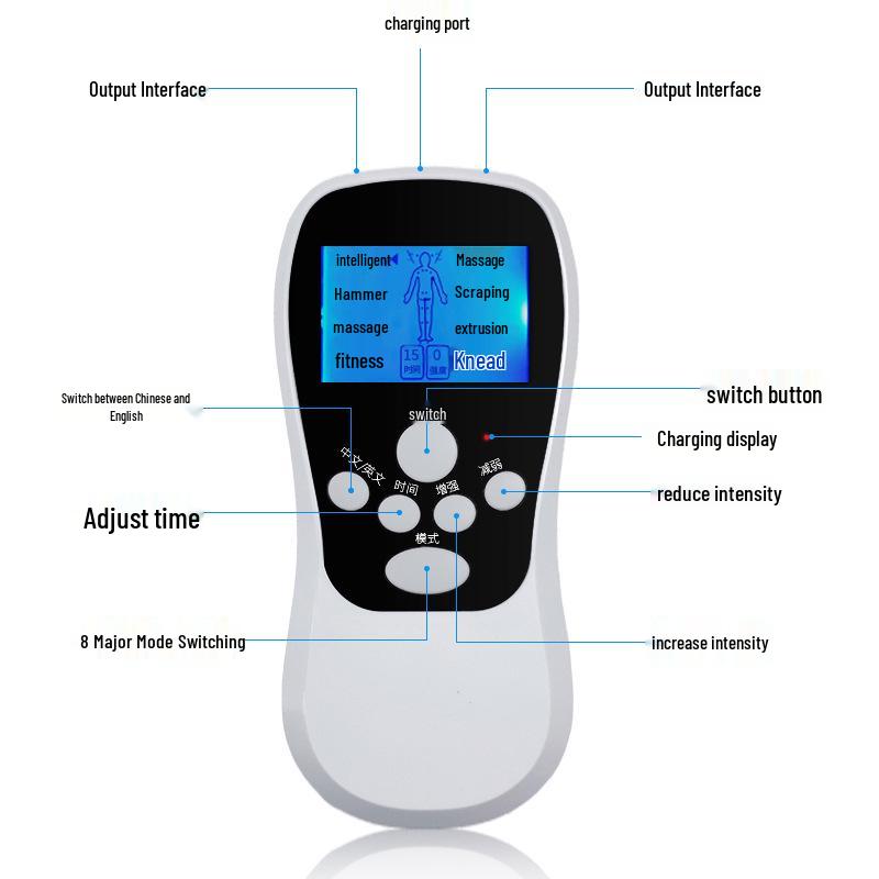 Перезаряжаемый многофункциональный акупунктурный массажер для шеи и поясницы