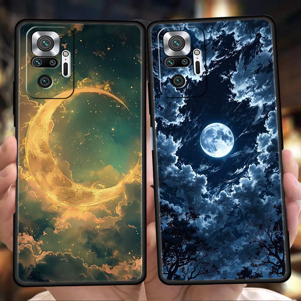 Чехол для телефона 'Луна на ветке' для Xiaomi Redmi Note 14 13 12 10 11 Pro Plus 14C 13C 12C 10C 9C 5G Мягкий ТПУ Чехол